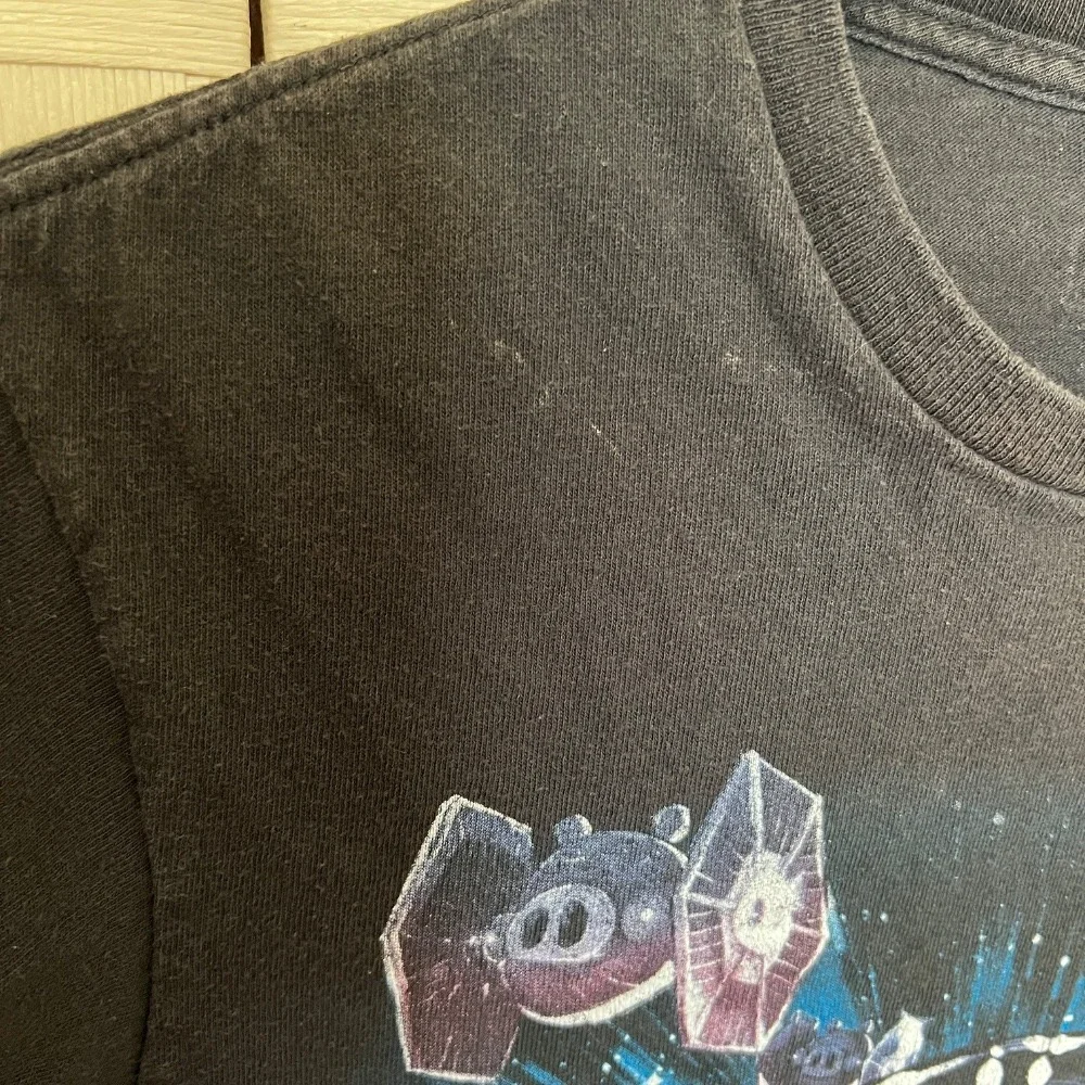 Angry Birds Darth Vader Star Wars Graphic Print T-Shirt Black Cotton Blend Men's